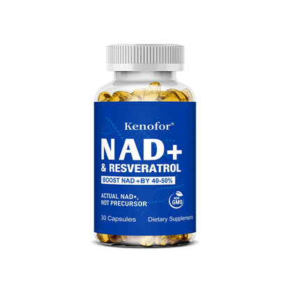 Kenofor NAD+ Supplements with Resveratrol - Anti-Aging, Supports Natural Energy - Improve The Immune System Veggie Capsuels