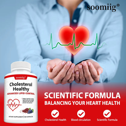 Cholesterol Supplements, Red Yeast Rice &amp; Grape Seed Extract, Supports Heart Health, Cholesterol Balance, Skin &amp; Eye Wellness