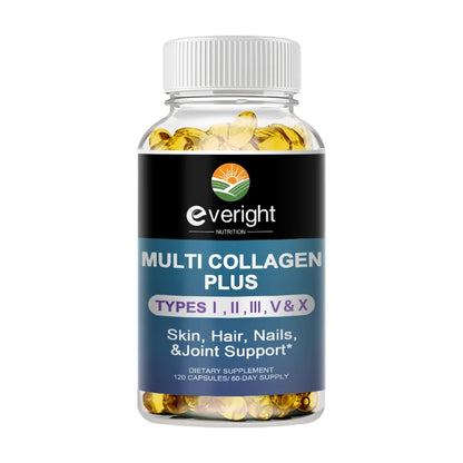 Multi Collagen Pills for Antioxidant Women &amp; Men Natural Skin Care Supplement - Hydrolyzed Protein Collagen Peptides