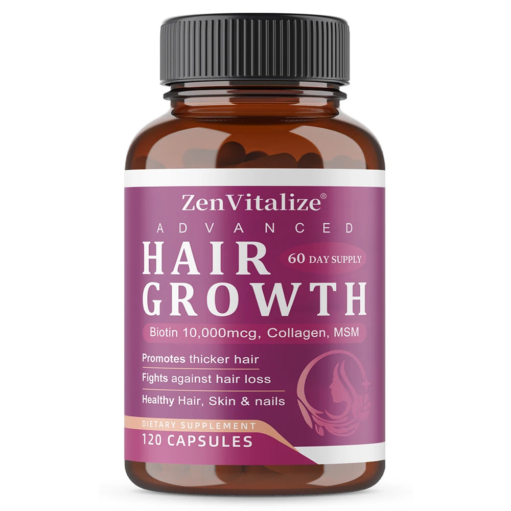 Hair Growth Vitamins for Women and Men - with Biotin &amp; Saw Palmetto, Naturally Regrow Stronger &amp; Healthier Hair, Skin and Nails