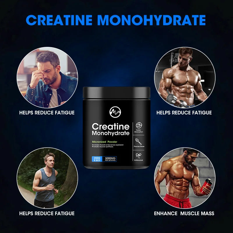 Creatine Monohydrate Energy Performance Whey Proteins for Muscle Mass Workout Recovery Friendly Adult Nutritional Supplement