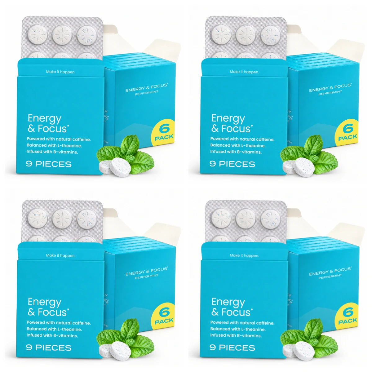 L-Theanine Chews Supplement Supports Natural Alertness Relaxation Peppermint Flavor Vegan Gluten Free