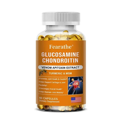 Glucosamine Chondroitin Turmeric and MSM - with Venom Bee Venom Extract, Bone, Joint and Cartilage Capsules
