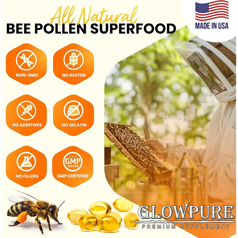 Bee Venom Extract Glucosamine &amp; Turmeric Capsules for Joint &amp; Muscle Health, Enhanced Mobility, Flexibility, Comfort Supplement