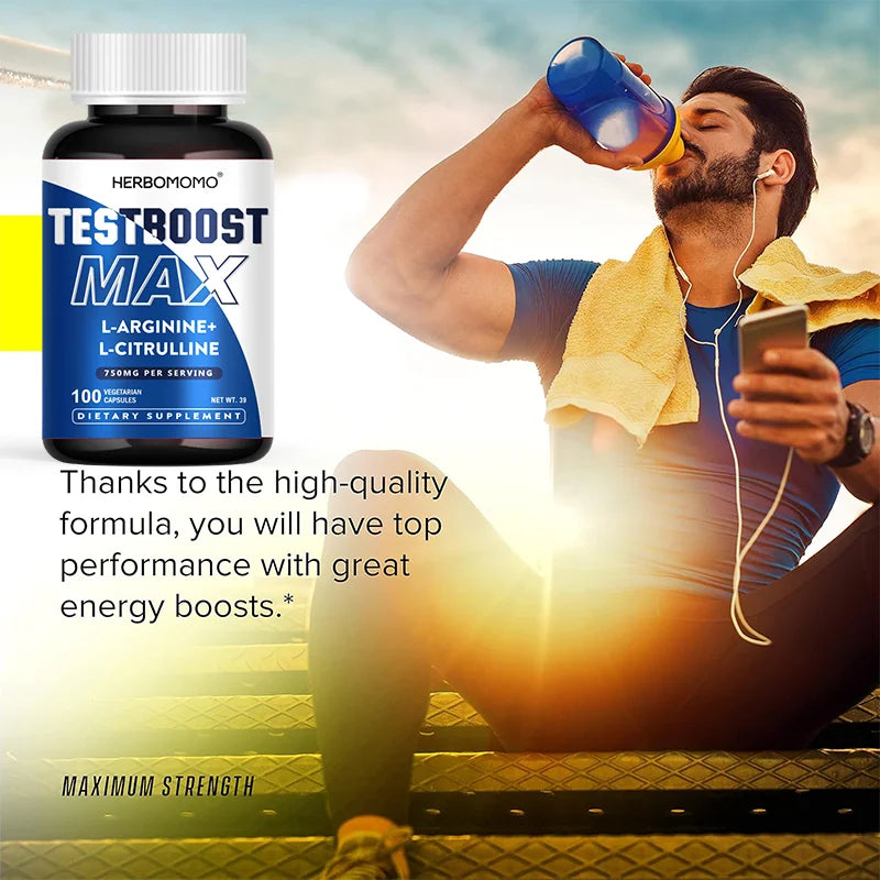 100 Capsules L-Arginine &amp; L-Citrulline Male Enhancing Supplement for Reproductive Health Natural Energizer Supporting Energy And