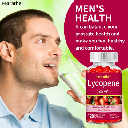 Premium Lycopene 40mg, Dietary Supplement for Prostate, Antioxidant, Heart, Skin &amp; Immune Health, Non-GMO, 30/60/120 Softgels