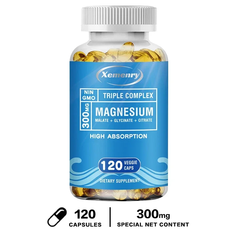 Triple Magnesium Complex Supplement - Contains Magnesium Glycine, Malic Acid, and Citrate To Relax Muscles and Improve SleepSupp