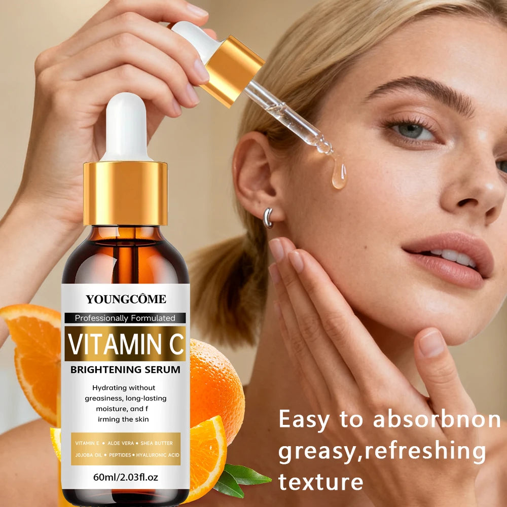 YOUNGCOME Vitamin C Serum For Face with Vitamin C, Hyaluronic Acid, Vitamin E – Brightening Formula – Improve  of Dark Spots